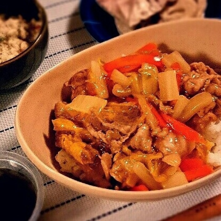 白菜と豚こまの簡単中華丼